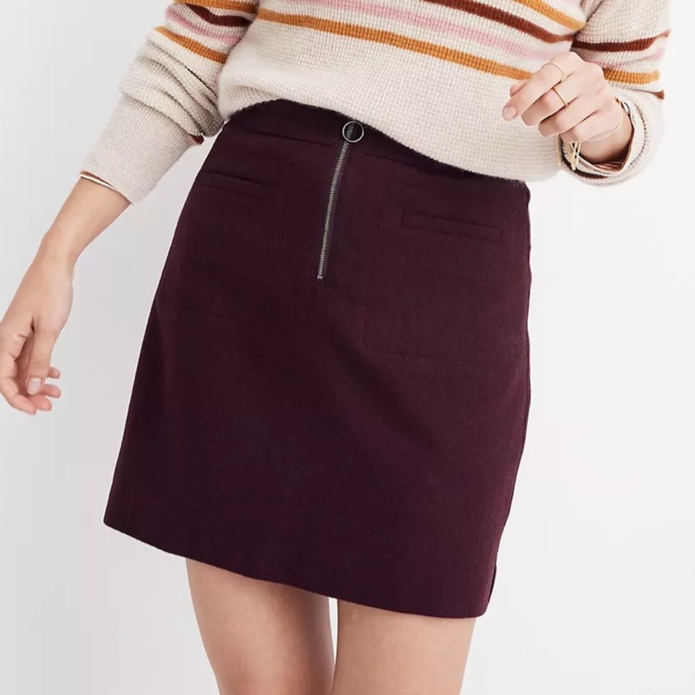 Madewell Fireside Burgundy Mini Skirt Size 2